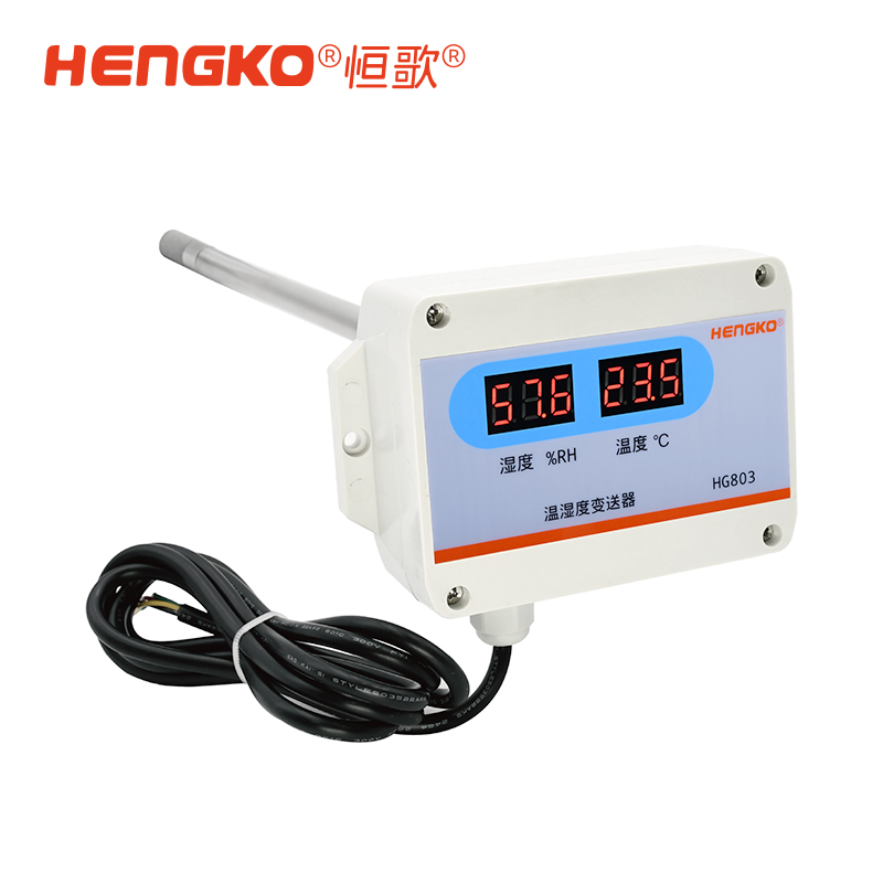 4-20mA 不銹鋼法蘭探頭 帶顯-HG803-4W4P管道式溫濕度傳感器工業級 Featured Image